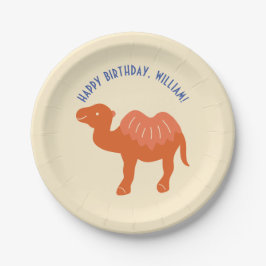 Plato De Papel Naranja Personalizado Camel Birthday Party Persona