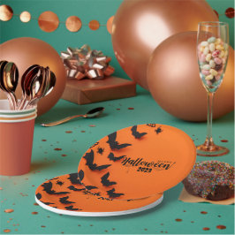 PLATO DE PAPEL NARANJA PERSONALIZADO HALLOWEEN
