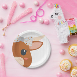 Plato De Papel Naranja quemada por Longhorn, niña bebé, Baby Show