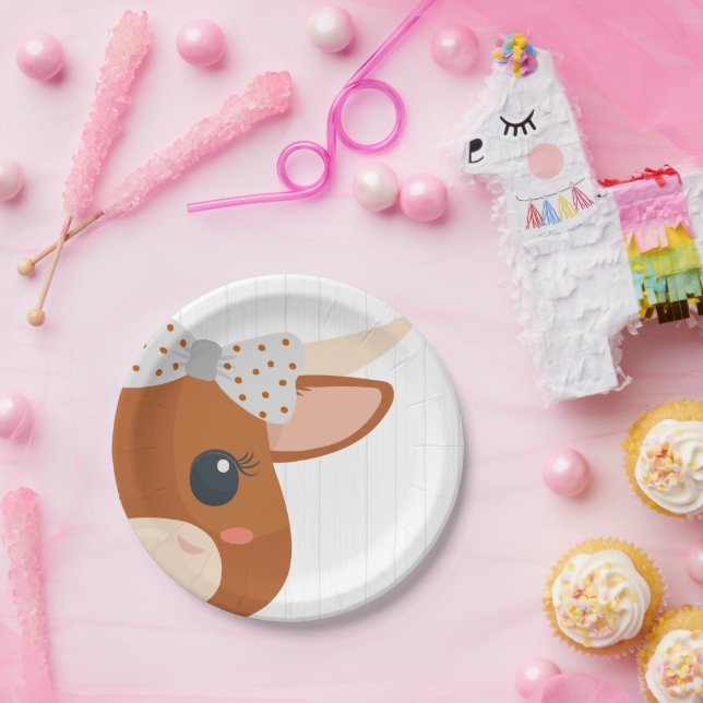 Plato De Papel Naranja quemada por Longhorn, niña bebé, Baby Show (Fiesta)