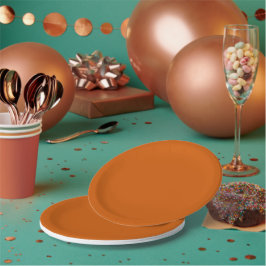 Plato De Papel Naranja quemado