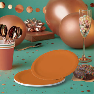 Plato De Papel Naranja quemado
