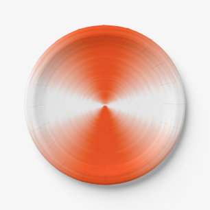 Plato De Papel Naranja rojo radiante contemporáneo