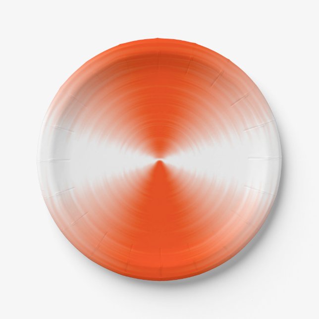 Plato De Papel Naranja rojo radiante contemporáneo (Anverso)
