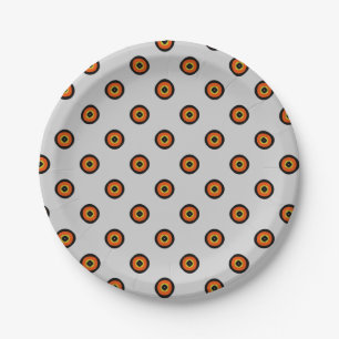 Plato De Papel Naranja Verde Negro