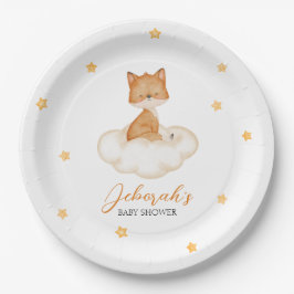Plato De Papel Naranja Whimsical Fox Baby Shower