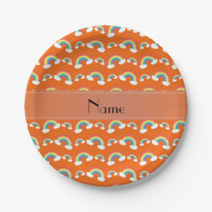 Plato De Papel Naranjas de nombres personalizados