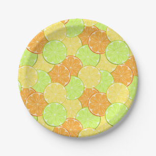 Plato De Papel naranjas limones lima fruta cítricos naturaleza fr