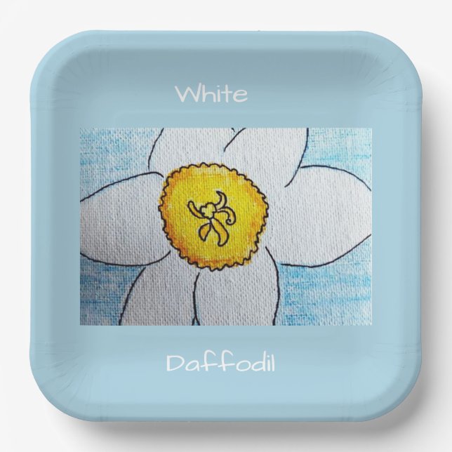 Plato De Papel Narciso blanco (Anverso)