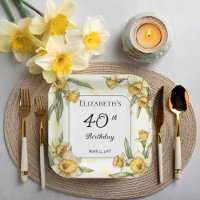 Narcisos Amarillos Elegantes Florales Cumpleaños 4