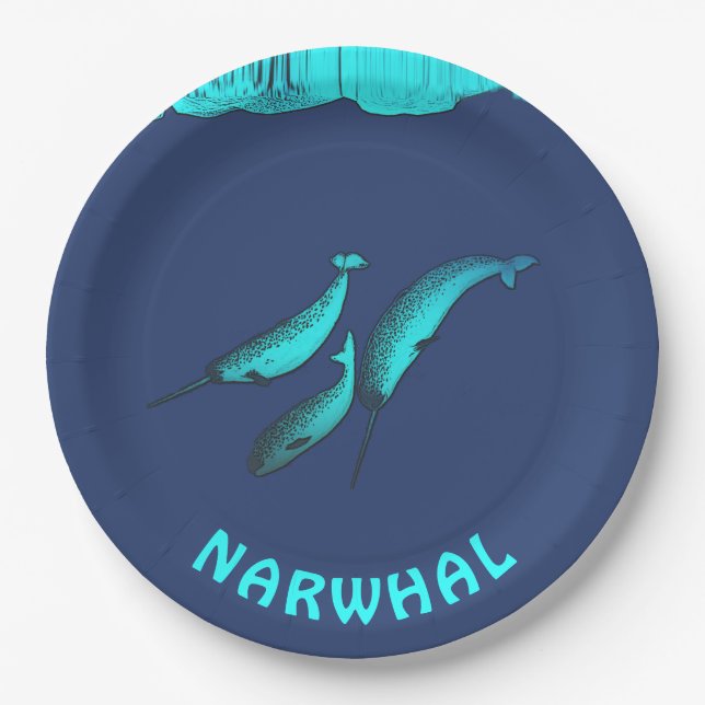 Plato De Papel Narwhal (Anverso)