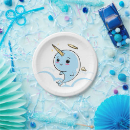 Plato De Papel Narwhal Angel Cutie
