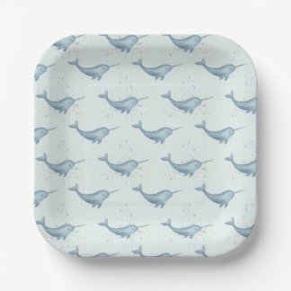 Plato De Papel Narwhal de Sea Unicorn