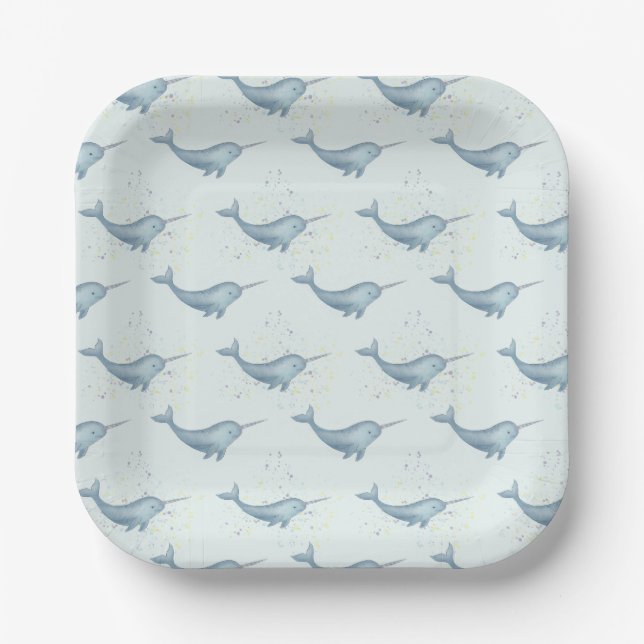 Plato De Papel Narwhal de Sea Unicorn (Anverso)