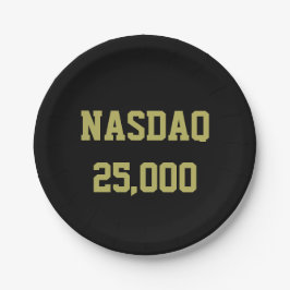 Plato De Papel NASDAQ 25000 Stock Market Celebration