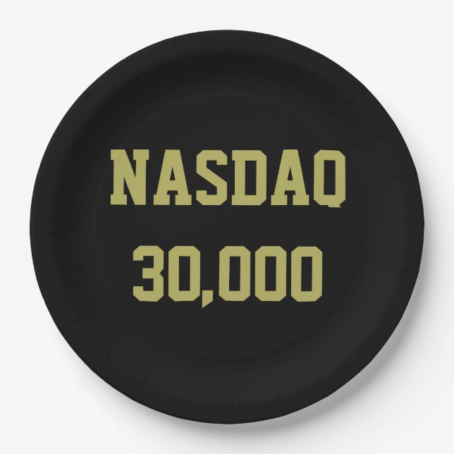 Plato De Papel NASDAQ 30000 Stock Market Celebration (Anverso)