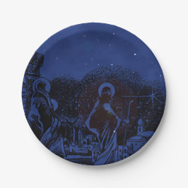 Plato De Papel Natividad de la noche estrellada