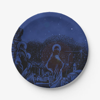 Plato De Papel Natividad de la noche estrellada