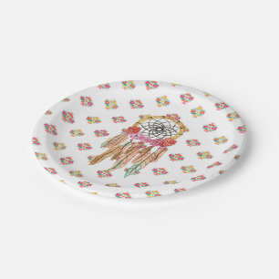 Plato De Papel Nativo americano azteca Dreamcatcher de la