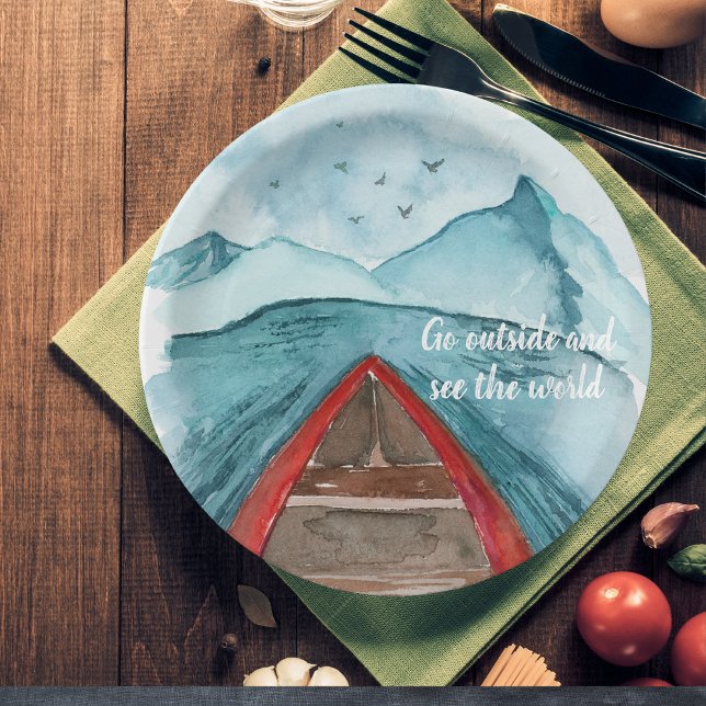 Plato De Papel Naturaleza acuarela moderna Véase La Cita Mundial (Subido por el creador)