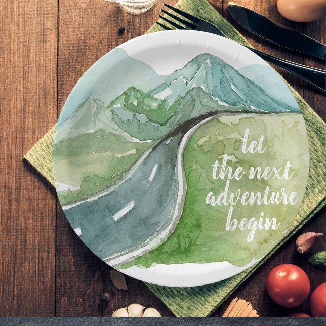 Plato De Papel Naturaleza acuarela Vamos a comenzar la próxima av (Subido por el creador)