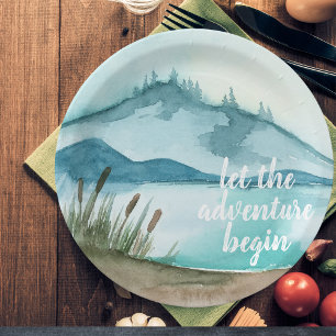 Plato De Papel Naturaleza acuática moderna Empecemos la aventura