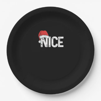 Plato De Papel Naughty Or Nice Matching Christmas Funny Design