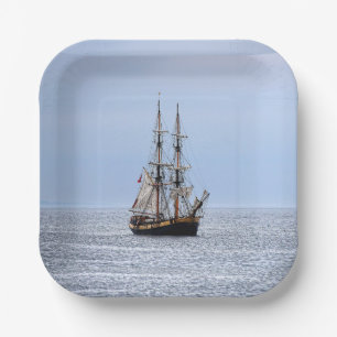 Plato De Papel Nautical Fishing Boys Blue Skies