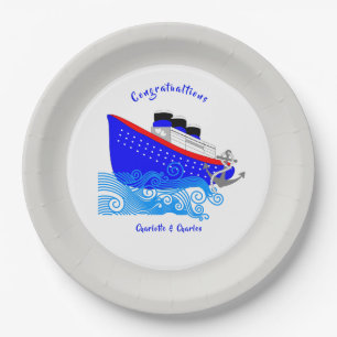 Plato De Papel Nautical Personalizada de cruceros