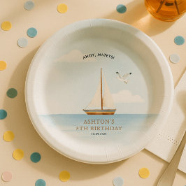 Plato De Papel Nautical Sailboat Birthday Party