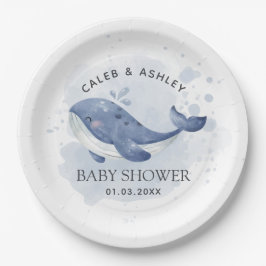 Plato De Papel Nautical Whale Baby Shower Paper Plate