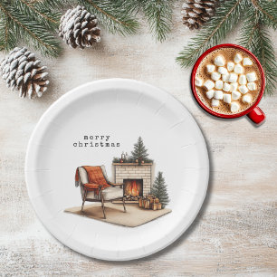 Plato De Papel Navidad Acogedora Hygge
