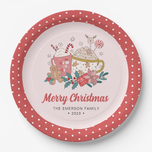 Plato De Papel Navidad adorable (Anverso)