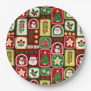 Plato De Papel Navidad Alegre y Brillante