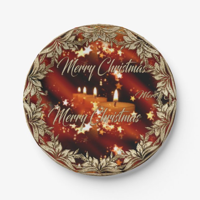 Plato De Papel Navidad/Años Nuevos de placas del fiesta (Anverso)