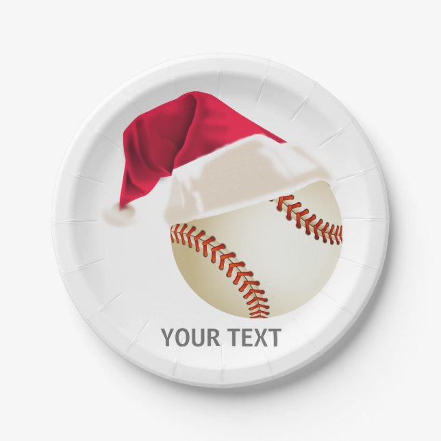 Plato De Papel Navidad béisbol (Anverso)