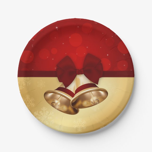 Plato De Papel Navidad Belces de oro precioso (Anverso)