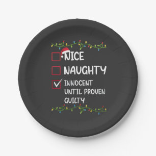 Plato De Papel Navidad Bonito Travieso Inocente Hasta que se Prue