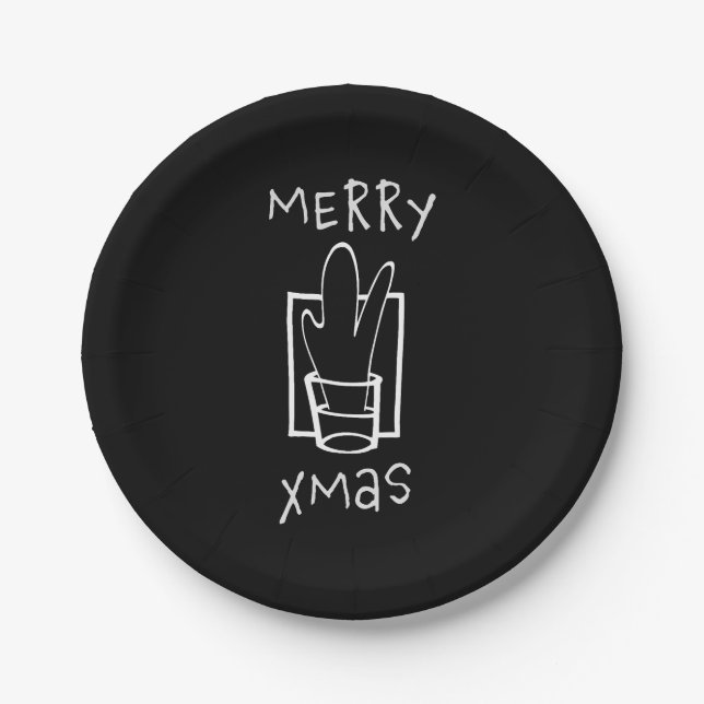 Plato De Papel Navidad Brillante (Anverso)