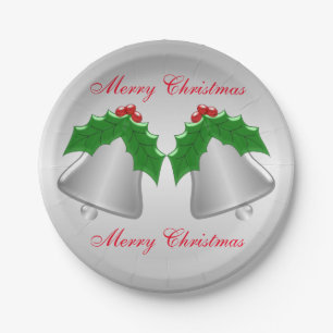 Plato De Papel Navidad coloreado plata de Belces de plata