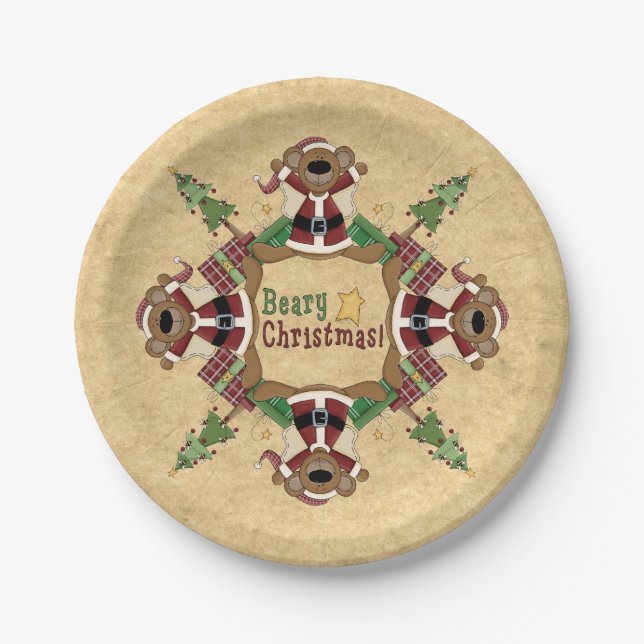 Plato De Papel Navidad de Beary (Anverso)