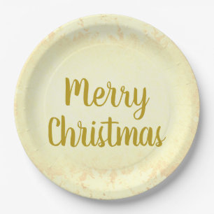 Plato De Papel Navidad de la helada de oro
