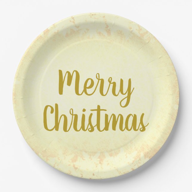 Plato De Papel Navidad de la helada de oro (Anverso)