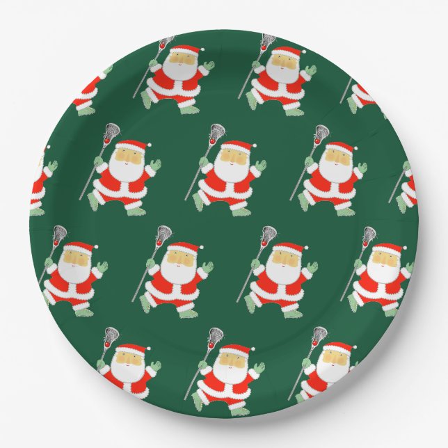Plato De Papel Navidad de Lacrosse (Anverso)
