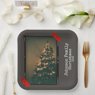 Plato De Papel Navidad de máquina de escribir de foto instantánea
