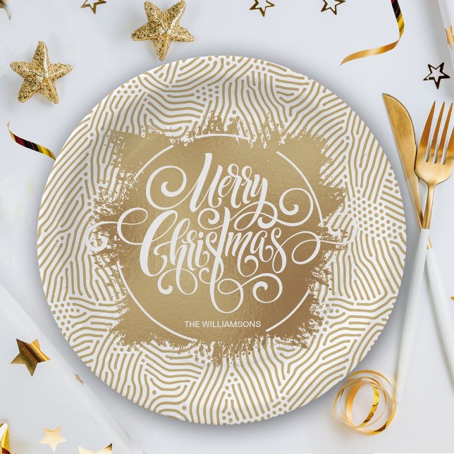 Plato De Papel Navidad de oro (Subido por el creador)