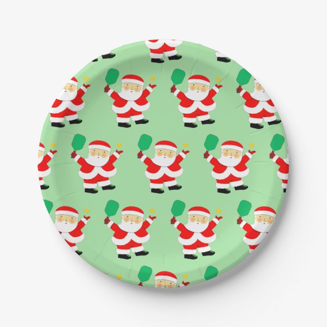 Plato De Papel Navidad de Pickleball (Anverso)