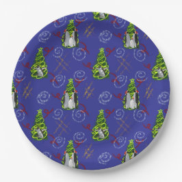 Plato De Papel Navidad de pingüino