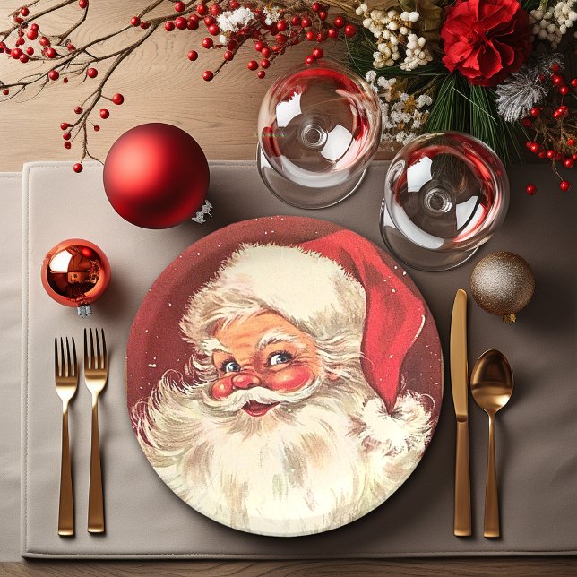 Plato De Papel Navidad de Santa Claus (Subido por el creador)