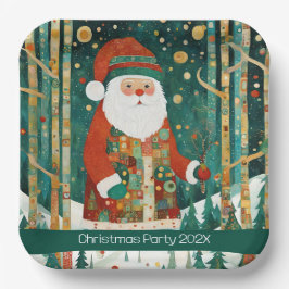 Plato De Papel Navidad de Santa Merry